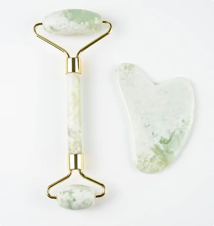 110g White Jade Facial Roller Gua Sha Set