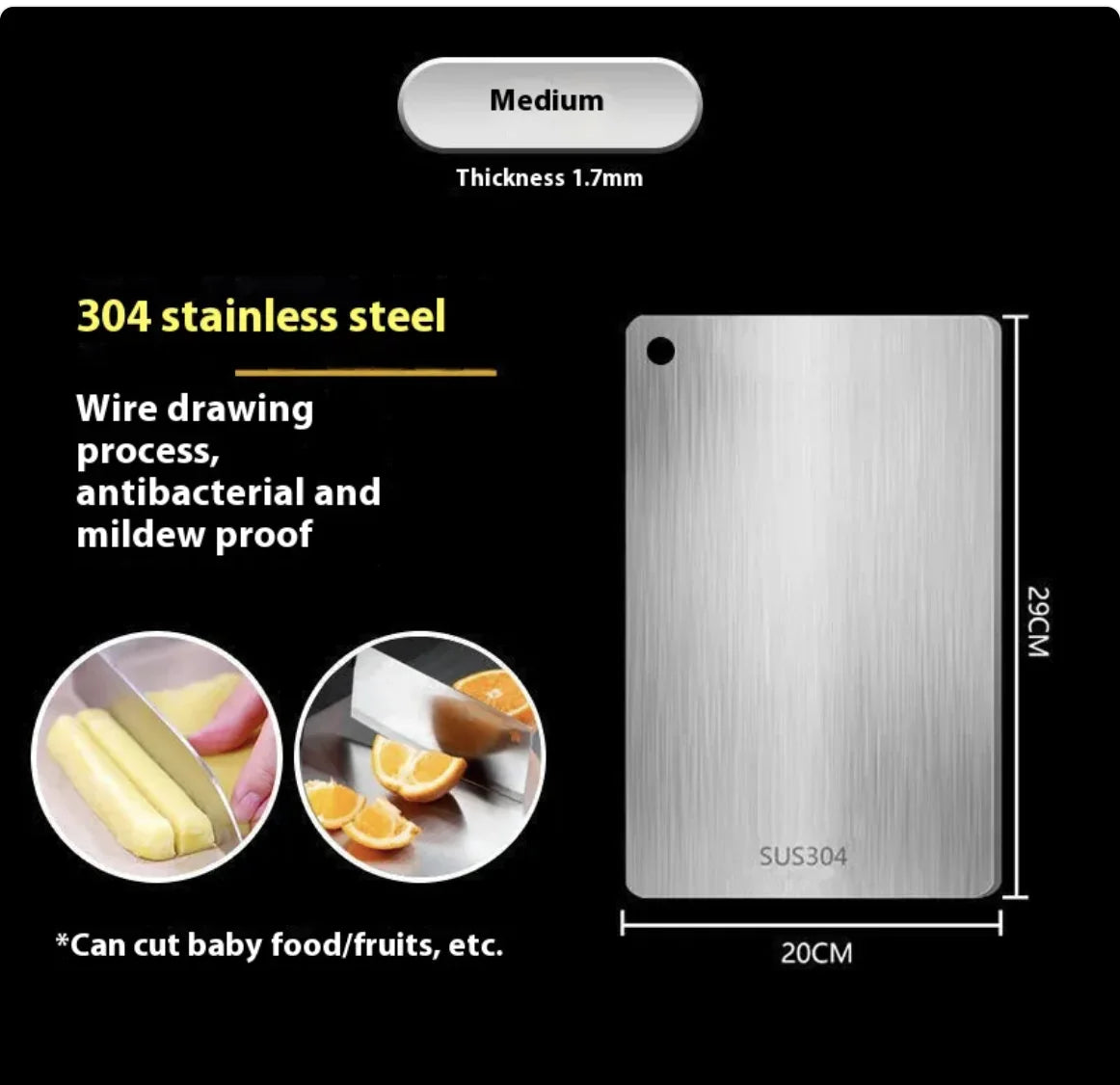 304 Stainless Steel Cutting Board - Double Sided