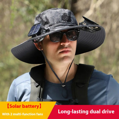 Solar Fan Rechargeable Brim Hat
