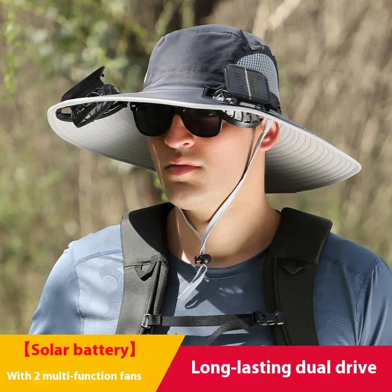 Solar Fan Rechargeable Brim Hat
