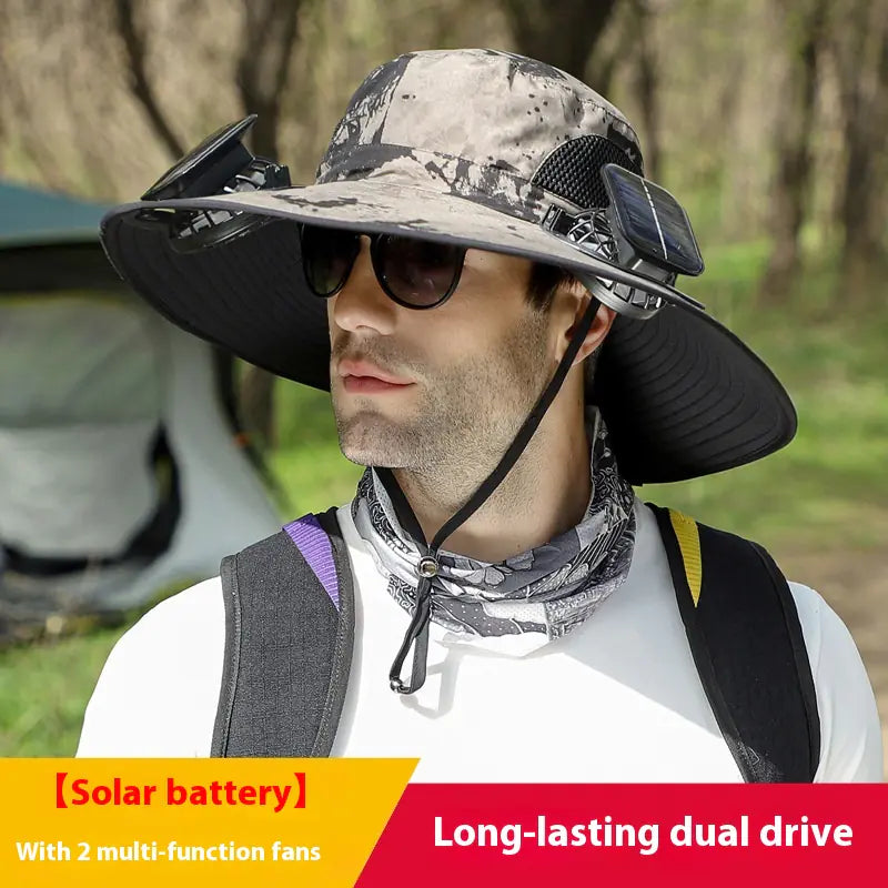 Solar Fan Rechargeable Brim Hat