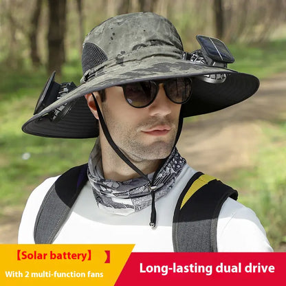 Solar Fan Rechargeable Brim Hat