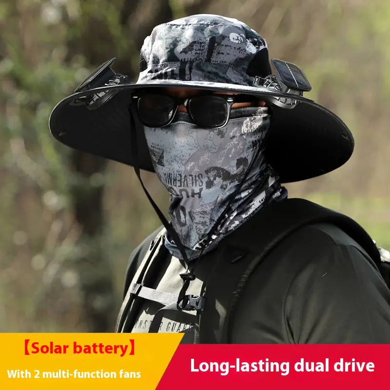 Solar Fan Rechargeable Brim Hat