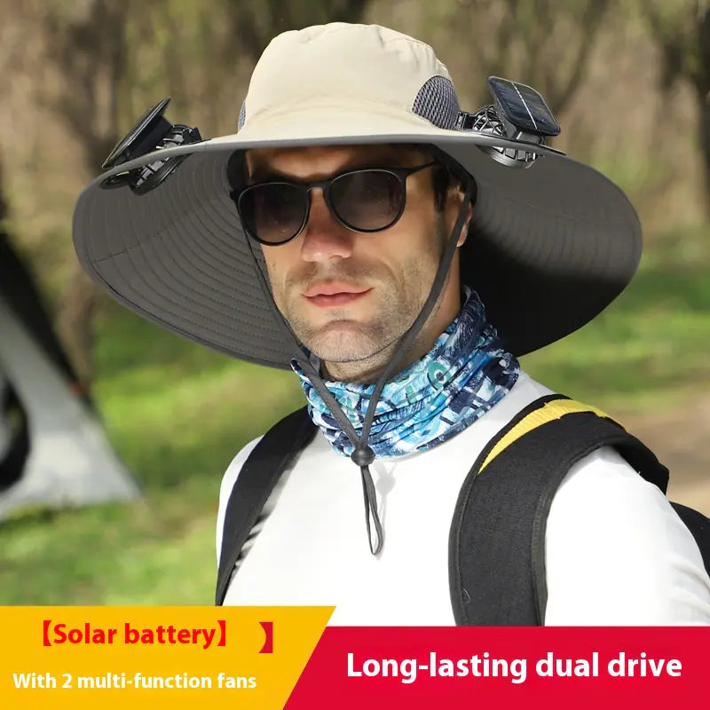 Solar Fan Rechargeable Brim Hat