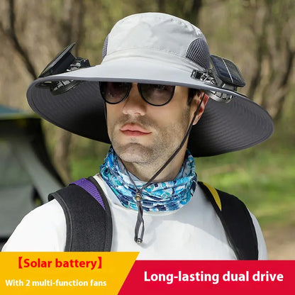 Solar Fan Rechargeable Brim Hat