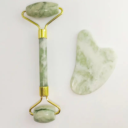 110g  White Jade Facial Roller Gua Sha Set