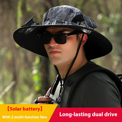 Solar Fan Rechargeable Brim Hat